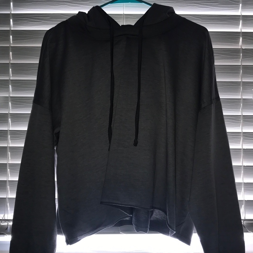 Grey cropped hoodie